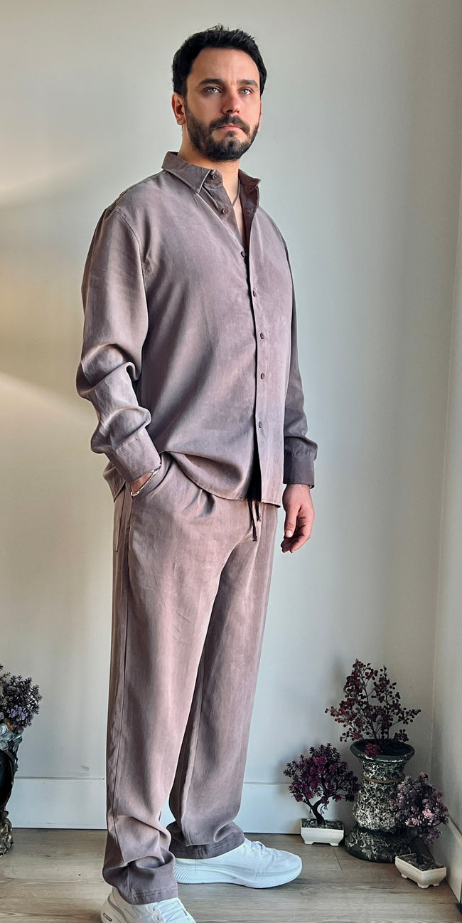 Yıkamalı Bel Detaylı Modal Pantolon - İpeksi Döküm & Relax Fit