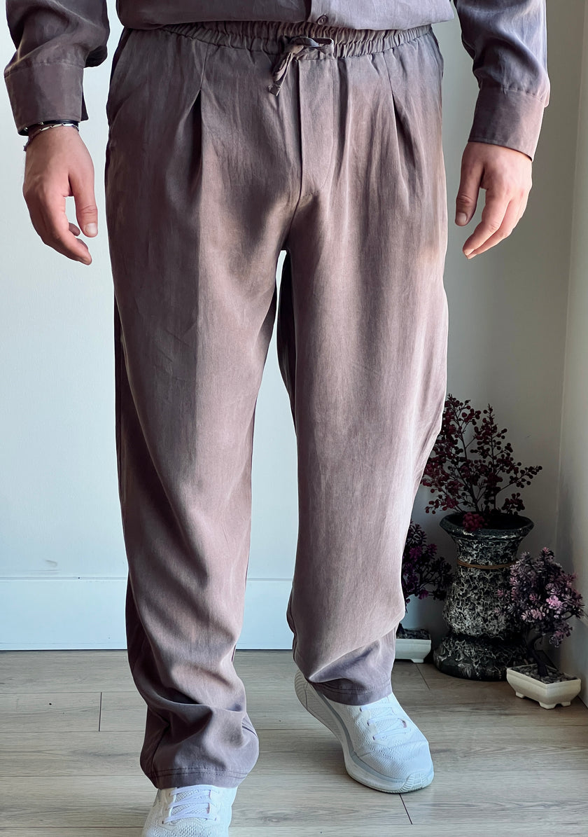 Yıkamalı Bel Detaylı Modal Pantolon - İpeksi Döküm & Relax Fit