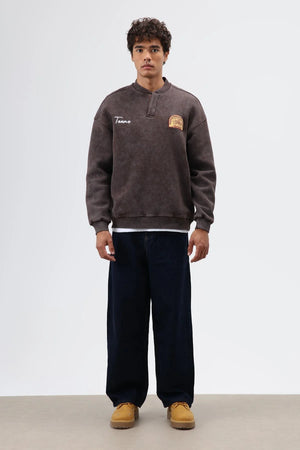 Yıkamalı Şardonlu Sweatshirt