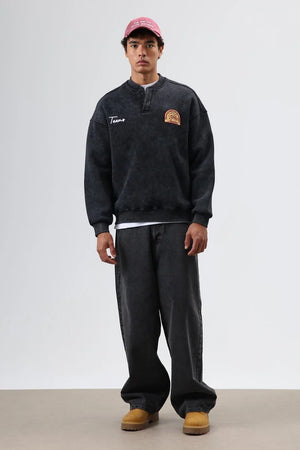 Yıkamalı Şardonlu Sweatshirt