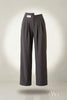 High Waist Pleated Belt Wide Leg Women's Fabric Trousers